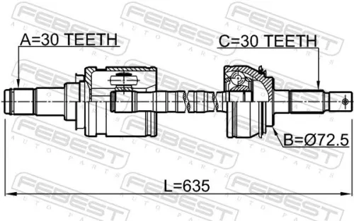 FEBEST Drive Shaft (0114-KUN26)