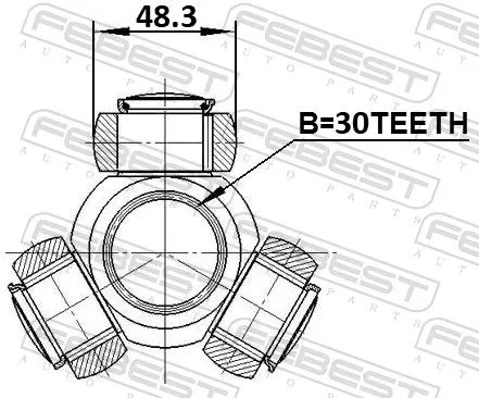 FEBEST Spider Assembly, drive shaft (0116-GRJ120)