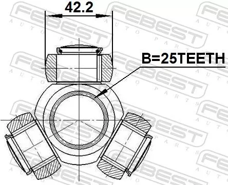 FEBEST Spider Assembly, drive shaft (0116-ZVW30)