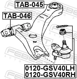 FEBEST Ball Joint (0120-GSV40LH)