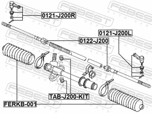 FEBEST Inner Tie Rod (0122-J200)
