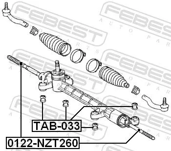 FEBEST Inner Tie Rod (0122-NZT260)