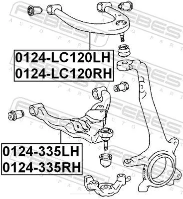 FEBEST Control/Trailing Arm, wheel suspension (0124-335RH)