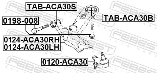 FEBEST Control/Trailing Arm, wheel suspension (0124-ACA30RH)