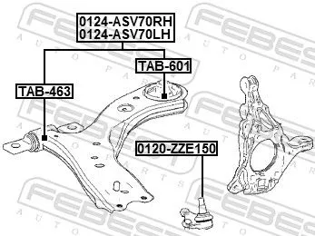 FEBEST Control/Trailing Arm, wheel suspension (0124-ASV70RH)