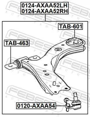FEBEST Control/Trailing Arm, wheel suspension (0124-AXAA52LH)