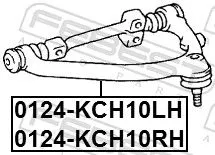 FEBEST Control/Trailing Arm, wheel suspension (0124-KCH10RH)