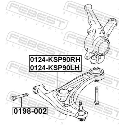 FEBEST Control/Trailing Arm, wheel suspension (0124-KSP90LH)