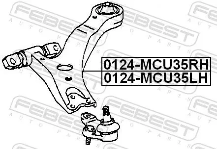 FEBEST Control/Trailing Arm, wheel suspension (0124-MCU35LH)