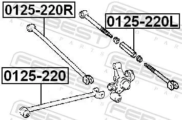 FEBEST Control/Trailing Arm, wheel suspension (0125-220R)