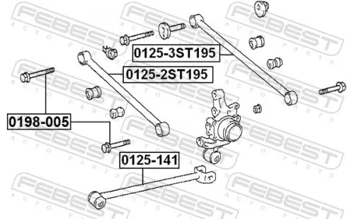 FEBEST Control/Trailing Arm, wheel suspension (0125-2ST195)