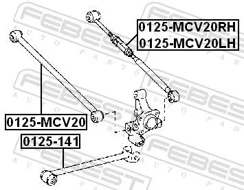 FEBEST Control/Trailing Arm, wheel suspension (0125-MCV20LH)