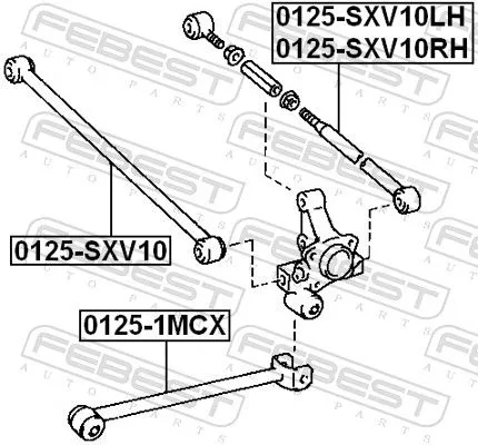 FEBEST Control/Trailing Arm, wheel suspension (0125-SXV10RH)