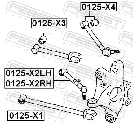 FEBEST Control/Trailing Arm, wheel suspension (0125-X1)