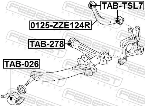 FEBEST Control/Trailing Arm, wheel suspension (0125-ZZE124R)