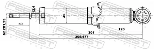 FEBEST Shock Absorber (01658183R)