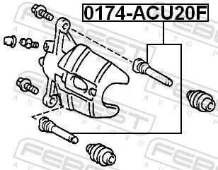FEBEST Guide Bolt, brake caliper (0174-ACU20F)