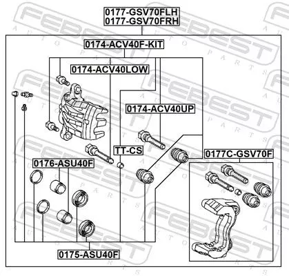 FEBEST Guide Bolt, brake caliper (0174-ACV40F-KIT)