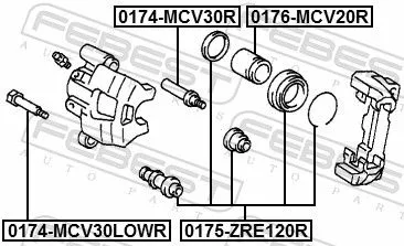 FEBEST Guide Bolt, brake caliper (0174-MCV30R)