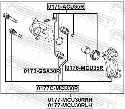 FEBEST Repair Kit, brake caliper (0175-ACU35R)