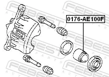 FEBEST Piston, brake caliper (0176-AE100F)