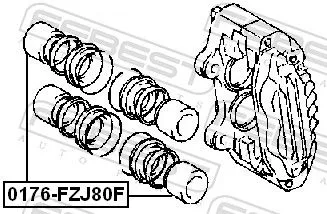 FEBEST Piston, brake caliper (0176-FZJ80F)
