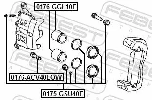 FEBEST Piston, brake caliper (0176-GGL10F)