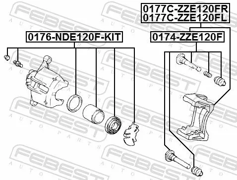 FEBEST Repair Kit, brake caliper (0176-NDE120F-KIT)