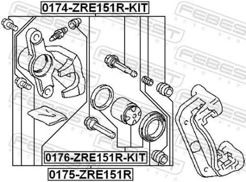 FEBEST Repair Kit, brake caliper (0176-ZRE151R-KIT)