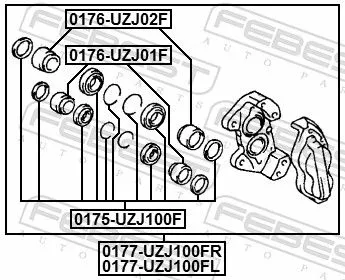 FEBEST Brake Caliper (0177-UZJ100FL)