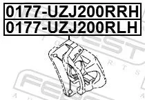 FEBEST Brake Caliper (0177-UZJ200RRH)