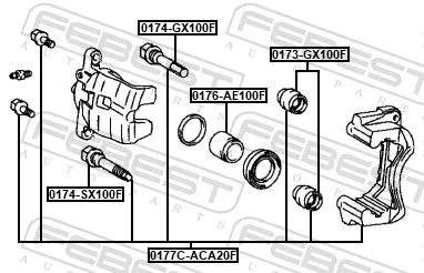 FEBEST Brake Caliper Bracket Set (0177C-ACA20F)