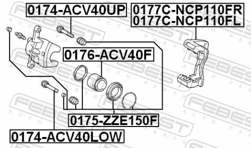 FEBEST Brake Caliper Bracket Set (0177C-NCP110FL)