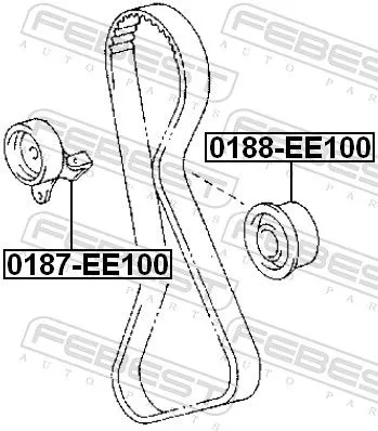 FEBEST Tensioner Pulley, timing belt (0187-EE100)