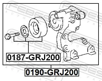 FEBEST Tensioner Pulley, V-ribbed belt (0187-GRJ200)