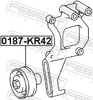 FEBEST Deflection/Guide Pulley, V-ribbed belt (0187-KR42)