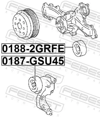 FEBEST Deflection/Guide Pulley, V-ribbed belt (0188-2GRFE)