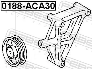FEBEST Deflection/Guide Pulley, V-ribbed belt (0188-ACA30)