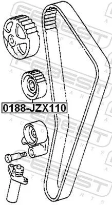 FEBEST Deflection Pulley/Guide Pulley, timing belt (0188-JZX110)