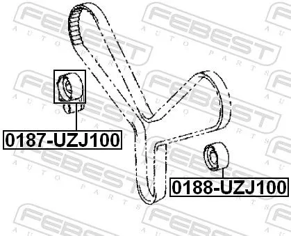 FEBEST Deflection Pulley/Guide Pulley, timing belt (0188-UZJ100)