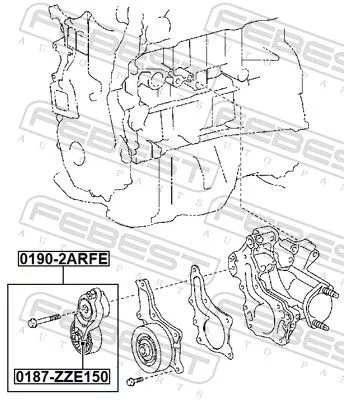 FEBEST Belt Tensioner, V-ribbed belt (0190-2ARFE)