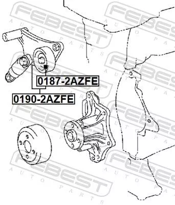 FEBEST Belt Tensioner, V-ribbed belt (0190-2AZFE)