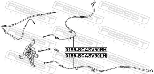 FEBEST Cable Pull, parking brake (0199-BCASV50LH)