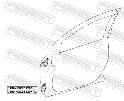 FEBEST Door Hinge (0199-HDZZE120FRL)