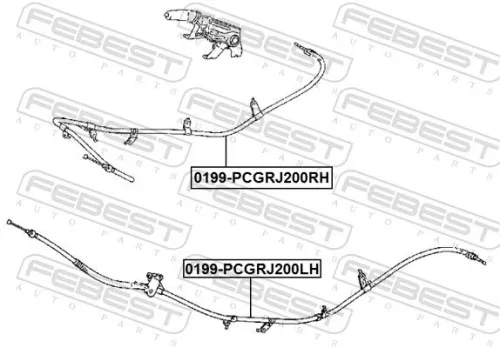 FEBEST Cable Pull, parking brake (0199-PCGRJ200RH)
