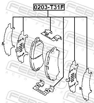 FEBEST Accessory Kit, disc brake pad (0203-T31F)