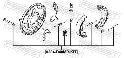 FEBEST Accessory Kit, parking brake shoes (0204-D40MR-KIT)