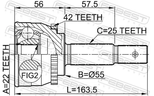 FEBEST Joint Kit, drive shaft (0210-013A42)
