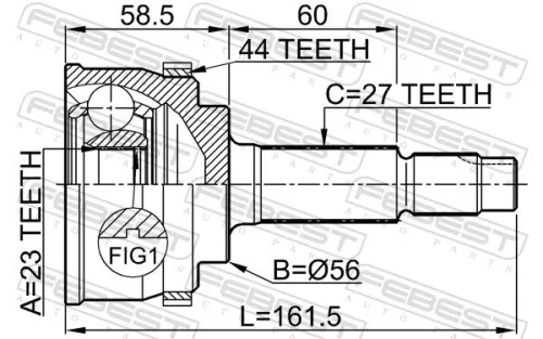 FEBEST Joint Kit, drive shaft (0210-066A44)