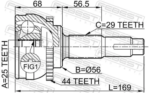 FEBEST Joint Kit, drive shaft (0210-069A44)
